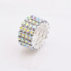 Ab elastic rhinestone ring