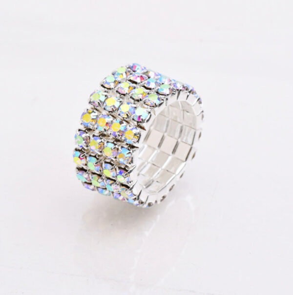 Ab elastic rhinestone ring